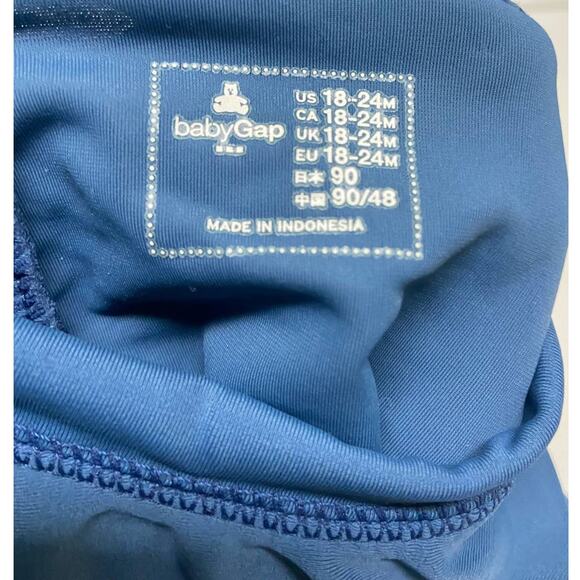 Gap Boys Rash Guard Swim‎ Shirt Size 18-24 Mo Moody Blue Zip Back Parrot - Picture 5 of 6